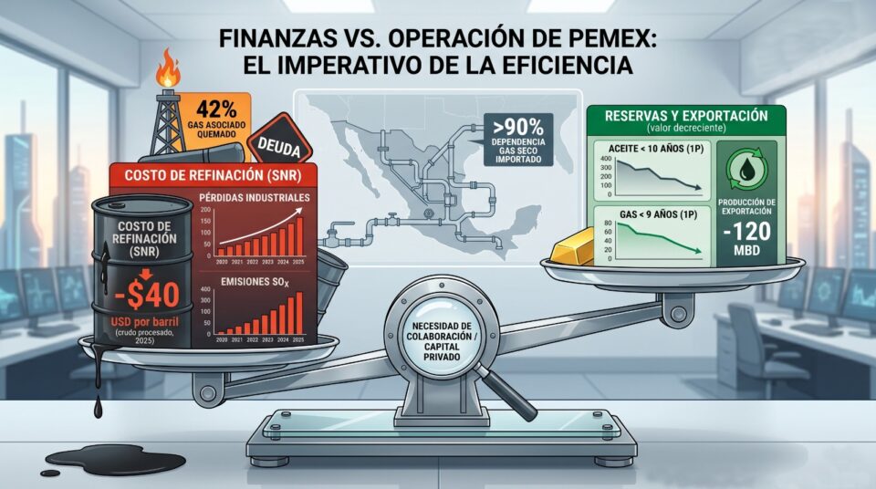Pemex ante la Transición Energética: Retos operativos y financieros al 2026.